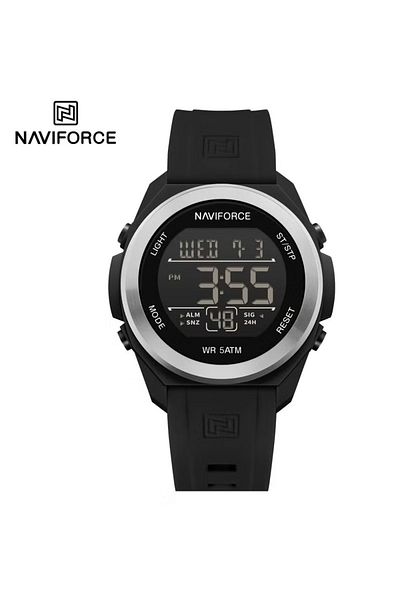 Naviforce Sleek Digital Sports Watch with Silicone Strap Water Resistance and Multifunctional Display