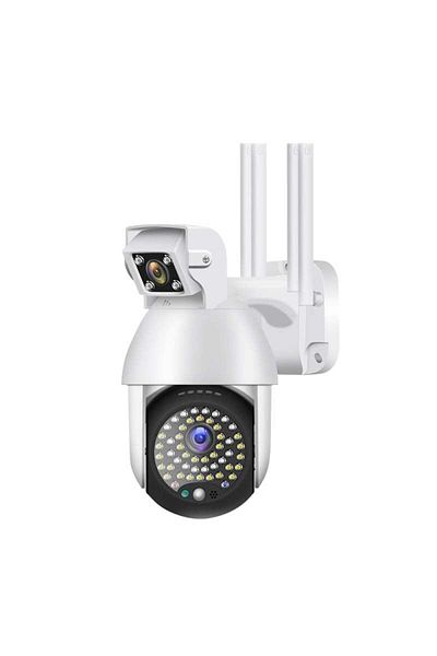 divendi-ro Dual PTZ IP surveillance camera, wireless, 320°, 1080P, IR+LED, outdoor, motion sensor, alarm, white