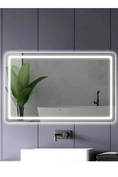 Taimi 80x60cm LED Rectangular Mirror with Touch Control, Front and Back Light, for Bathroom and Makeup