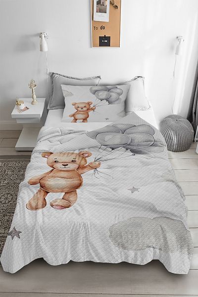 Bebişim Halı Teddy Bear Single Children's Pique Pillow with Case