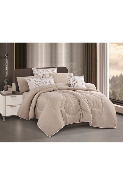 HOURS Horse Never 4-Piece Double-Sided Quilt Set with Moira-09 Pillowcase