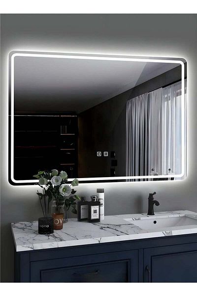 Taimi 100x75cm LED Rectangular Mirror with Touch Control, Front and Back Light, for Bathroom and Makeup