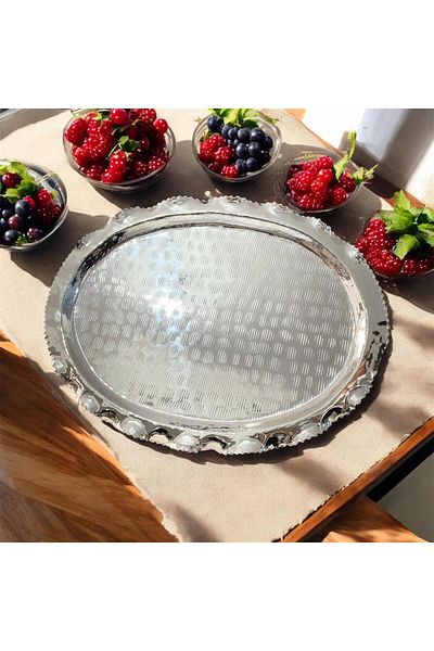 partridge store Silver Plated Footed Oval Tray 45 cm