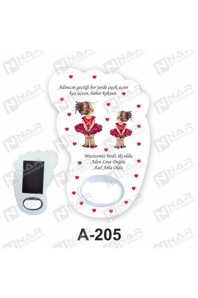 Nar Promosyon 30 Adet Ayak Magnet - Açacaklı ve Arkası Mıknatıslı, Ambalaj He...