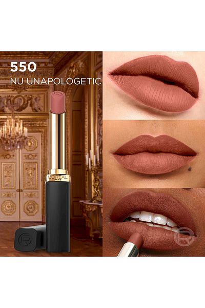 L'Oreal Paris Vopsea de ochi Ruj buze solid Color Riche Volume Matte Colors of Worth, 550 Le Nude Unapologetic, 4.8g
