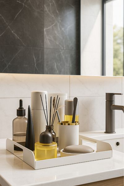 Lmz Design Multi-Purpose White Tray, Kitchen, Treats, Organization, Coffee and Presentation Tray