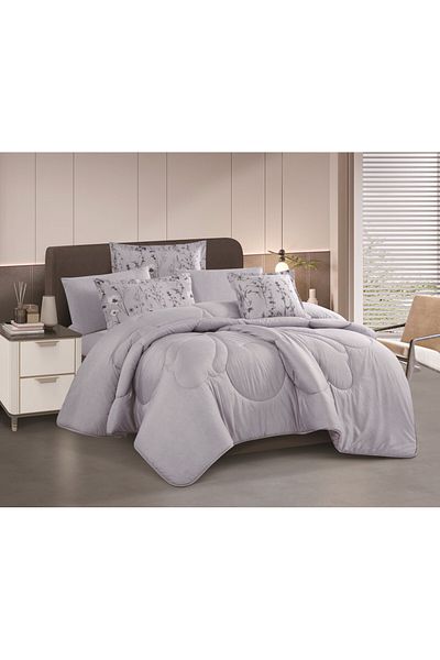 HOURS Horse Never 4-Piece Double-Sided Quilt Set with Moira-06 Pillowcase