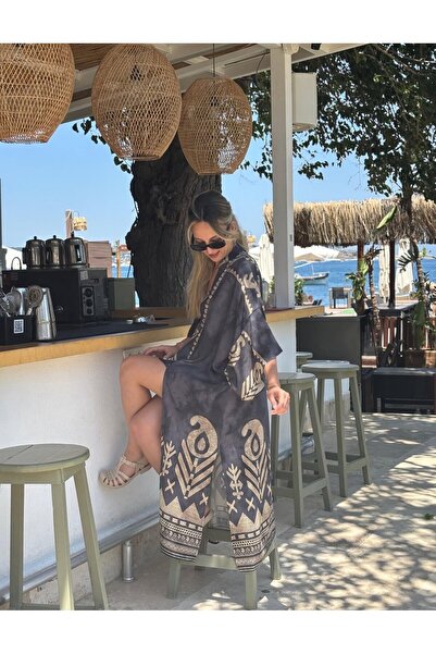 roibyardaözmen Μποέμ Κιμονό/Ανθρακί