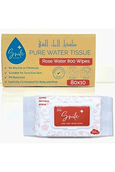 MEDSPACLINIC مناديل سمايل بلس بماء الورد النقي، 80 منديلًا - لطيفة على البشرة...