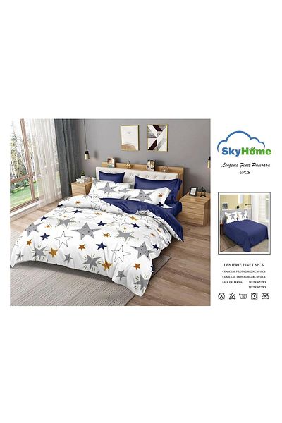 Sky Home Double bed linen set 6 pieces