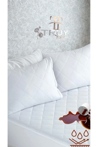 TruyTowel Quilted Waterproof Pillow Mattress White 2 Pcs