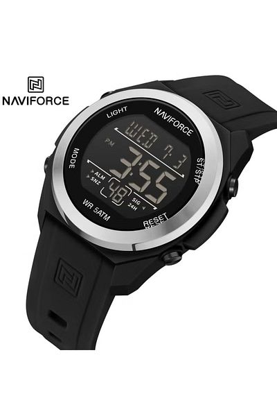 Naviforce Sleek Digital Sports Watch with Silicone Strap Water Resistance and Multifunctional Display