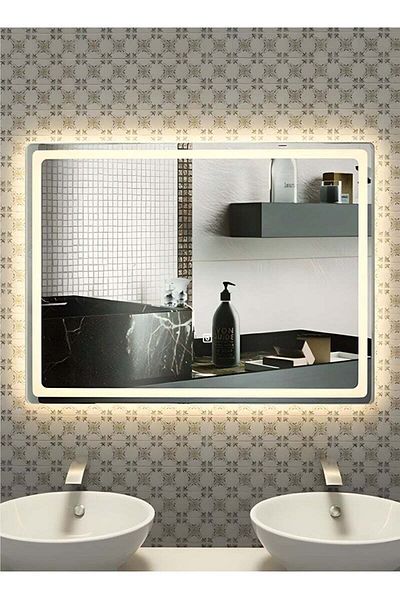 Taimi 60x40cm LED Rectangular Mirror with Touch Control, Front and Back Light, for Bathroom and Makeup