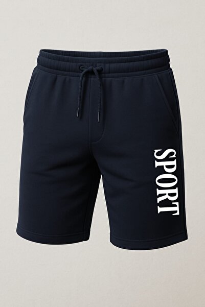 NETTENSTORE benjamin şort erkek siyah cebli sport baskılı şort