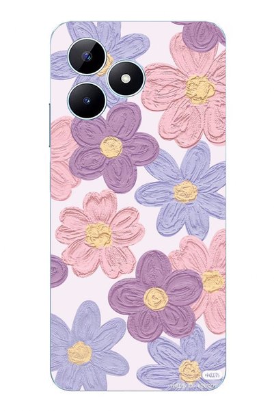TechTree Realme Note 50 Compatible Colorful Daisies Watercolor Transparent Si...