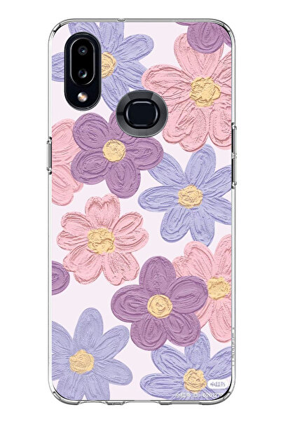 TechTree Samsung Galaxy A10S Uyumlu Renkli Papatyalar Sulu Boya Şeffaf Siliko...