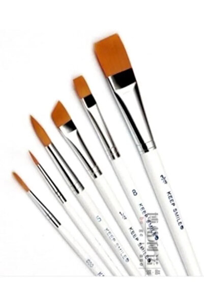 Samorian -Set7 Set de 6 pensule cu vârfuri mixte Keep Smile Painting Brush