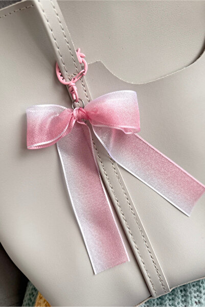 WhimsyWhite حقيبة يد كوكيت بينترست ذات لون وردي وأبيض وسلسلة مفاتيح وإكسسوار ...