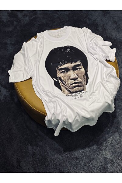 Spark Collection Bruce Lee Silhouette 100% βαμβακερό μπλουζάκι με λαιμόκοψη με λαιμόκοψη