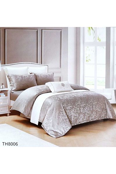 Primavara Jacquard bedding set, 4 pieces, double bed, fitted sheet