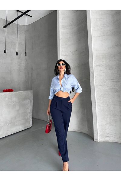 LOBOLIC Pantaloni din țesătură cu talie înaltă – Casual și Office Chic