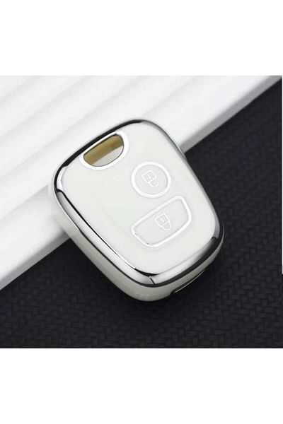 GMA KEYS For Peugeot 106 107 206 207 306 307 406 407 Citroen C1 C4 Nano Key Case Cover White Silver Color