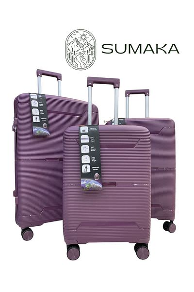 SUMAKA Luggage Travel Suitcase Trolley Bag - Set of 3 pcs - With Spinner Wheels (Silicone)