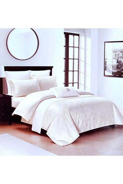 Primavara Jacquard bedding set, 4 pieces, double bed, fitted sheet