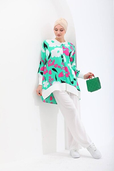 Polologin Butik Multicolored Viscose Tunic with Ribs