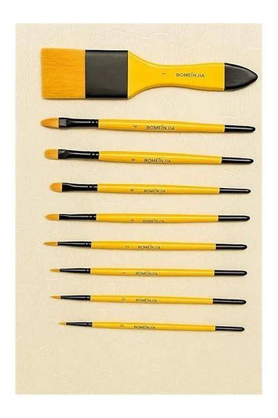 ShopZum Orange Painting Set Artist Brush Oil Acrylic Watercolor Brush Set 7 Pieces