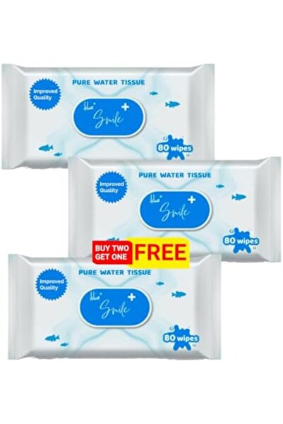 MEDSPACLINIC مناديل سمايل بلس بيور ووتر، 80 منديلًا - لطيفة على البشرة الحساس...