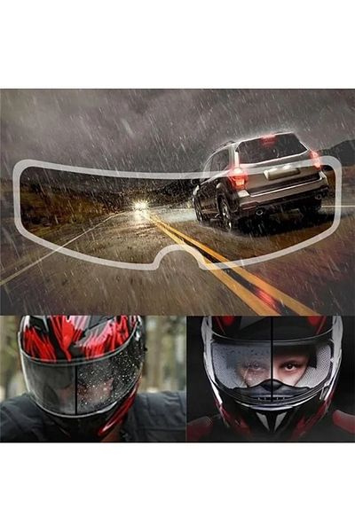 Mu Art Ahşap Motorcycle Helmet Anti-Fog Film for Fog and Rain, Transparent and Waterproof, Easy