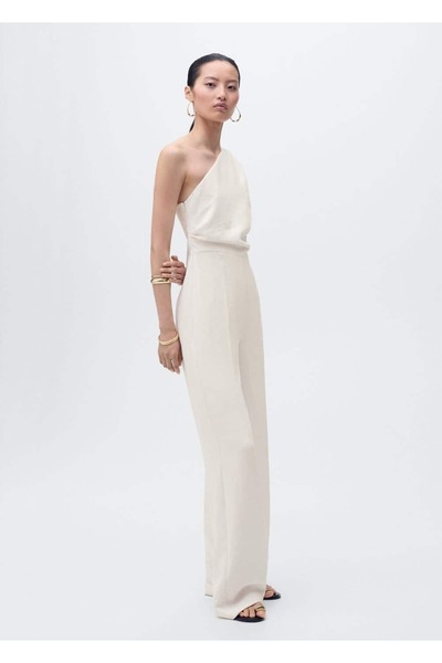 MANGO Woman Drape asimetrik uzun tulum