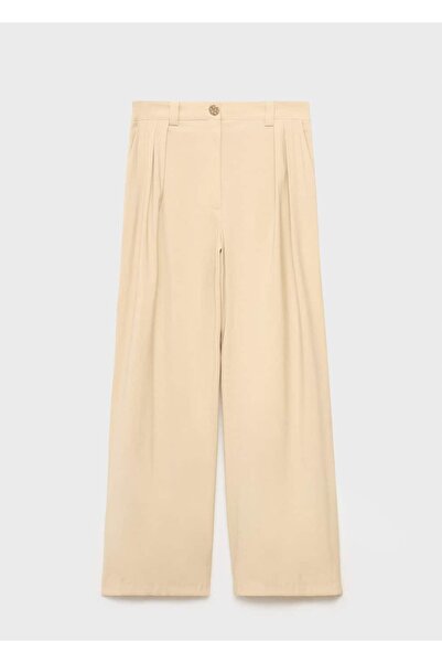 MANGO Woman Pensli düz kesim pantolon