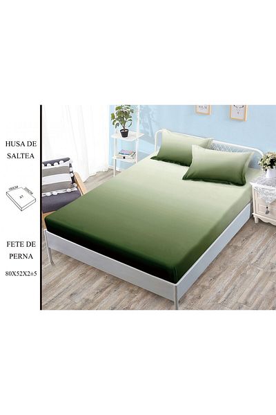 FIONNA.RO Elasticated Duvet Cover and Pillowcases Made of Finet 180x200cm - Gradient Green