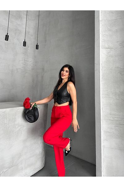 LOBOLIC High Waist Fabric Pants – Casual and Office Chic