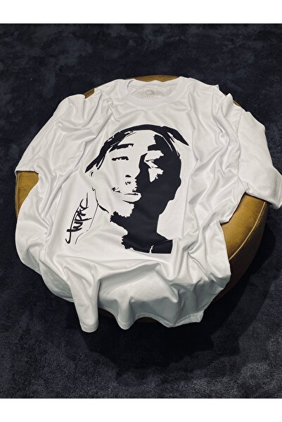 Spark Collection Tupac Silhouette 100% βαμβακερό μπλουζάκι με λαιμόκοψη με λαιμόκοψη