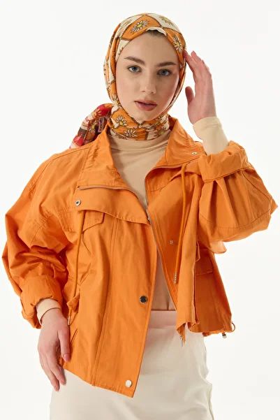 FENZA SCARF Ethnic Pattern Cotton Shawl - Orange-Red