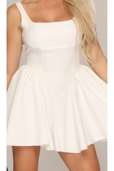 Pretty Rochie de vara cu funda volane si strasuri