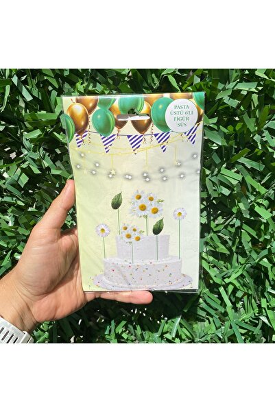 MFM Στολίδι τοπικής τούρτας με θέμα την μαργαρίτα 6 τεμαχίων