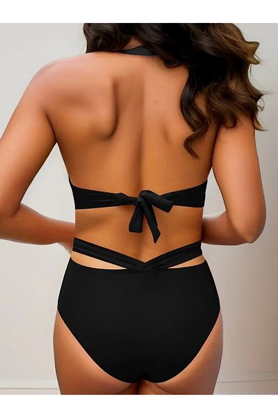 EZRA High Waist Bikini Set with Cross Straps