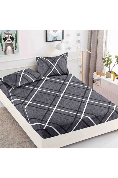 FIONNA.RO Elasticated Duvet Cover and Pillowcases Made of Finet 180x200cm - Gray