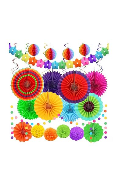 OEM Set 26 decoratiuni pentru petrecere, hartie, multicolor