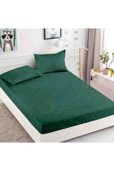 FIONNA.RO Elasticated Duvet Cover and Pillowcases Made of Finet 180x200cm - Green