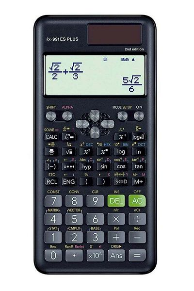 Casio آلة حاسبة علمية FX-991ES Plus الإصدار الثاني باللون الأسود.