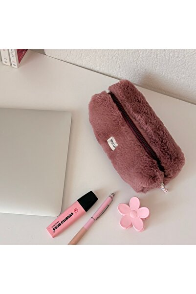 PİNKUE Pofuduk Kalemlik – Gül Kurusu Peluş