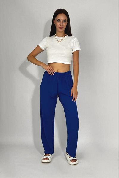 Betimoda Women's Elastic Waist Ayrobin Tracksuit Pants Saks Blue