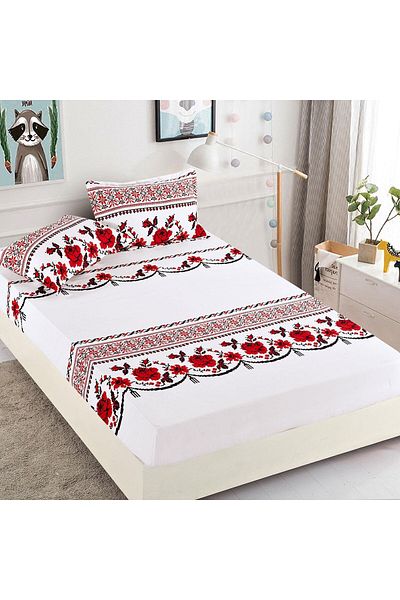 FIONNA.RO Elasticated Duvet Cover and Pillowcases Made of Finet 180x200cm - Romania Mea Traditional