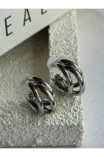 Rossetto Atelier Silver 3 Ring Look Earrings