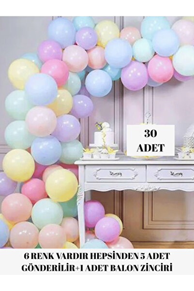 Bunloon Makaron Karışık Balon Seti 30 Adet Parti Doğum Günü Dekorasyon